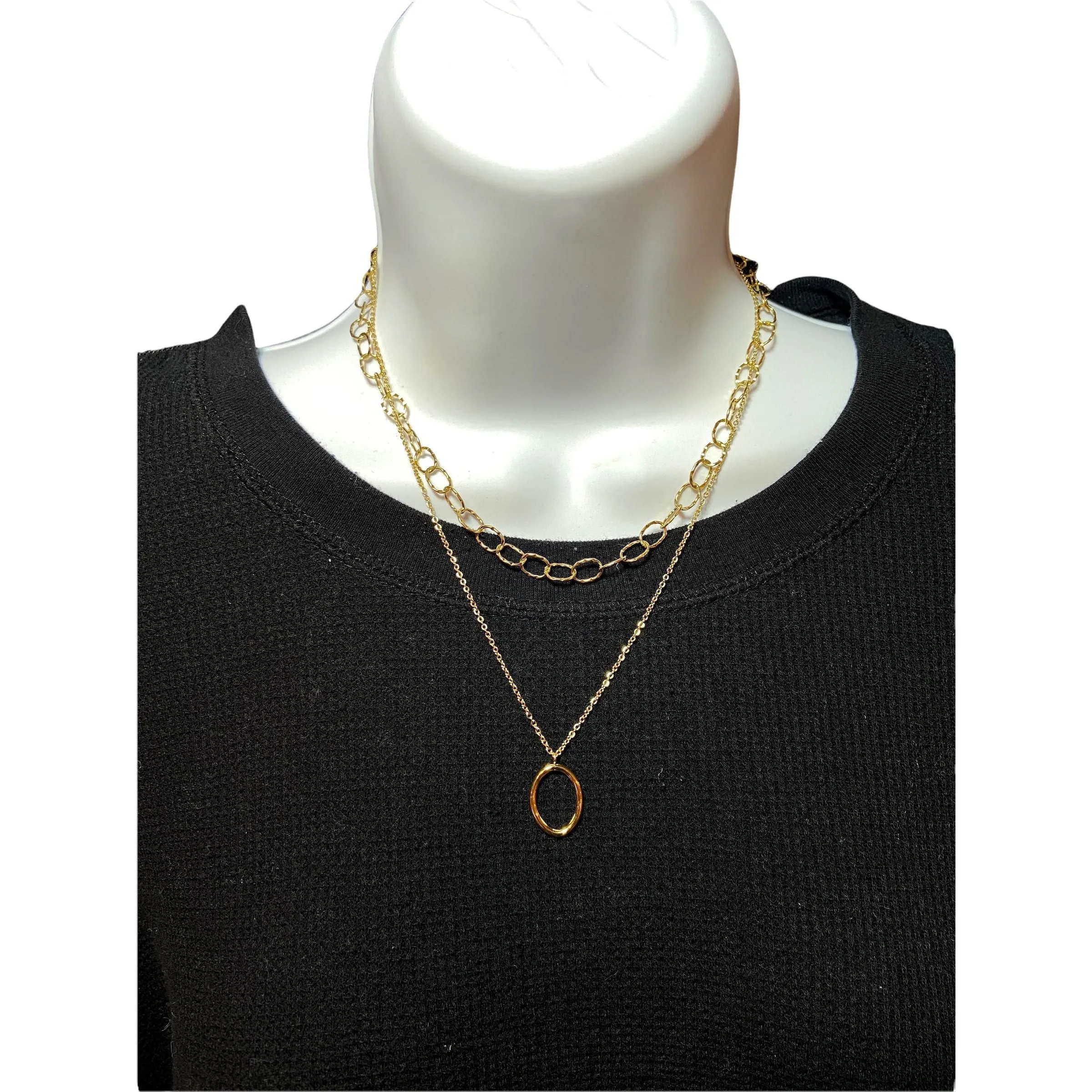 Juliette Double Layer 18k Gold Pendant Necklace