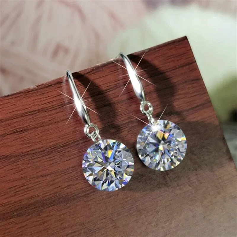 Moissanite Long Drop Earrings 925 Sterling Silver