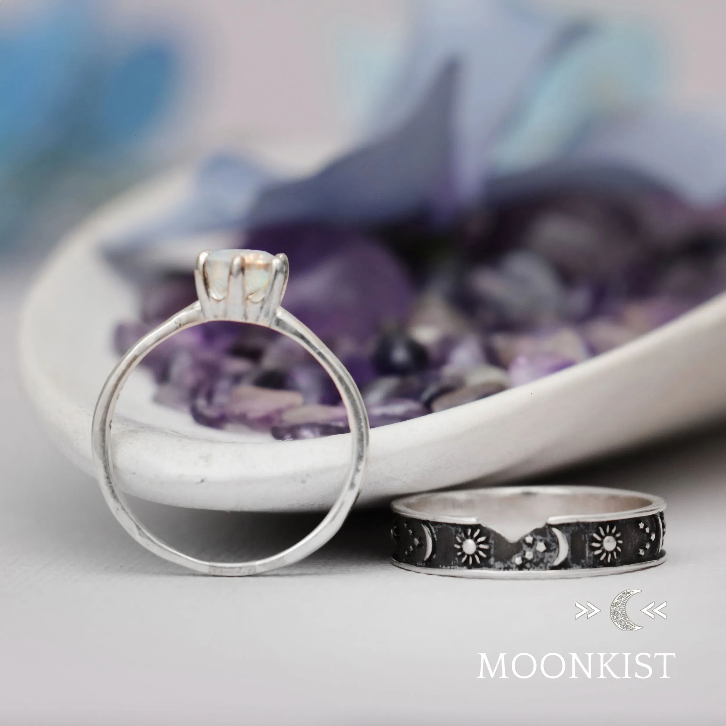 Moon and Stars Engagement Ring Set   | Moonkist Designs