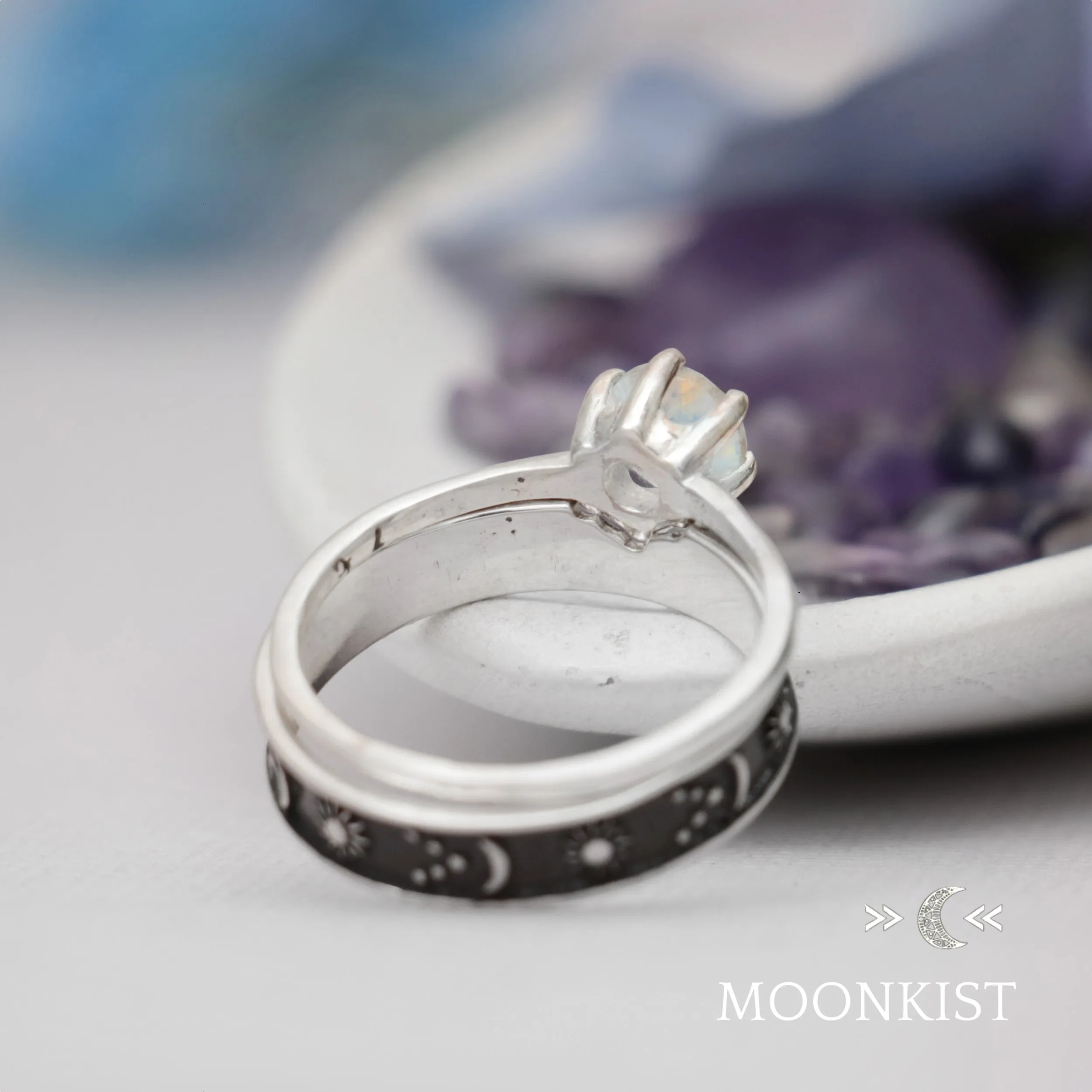 Moon and Stars Engagement Ring Set   | Moonkist Designs