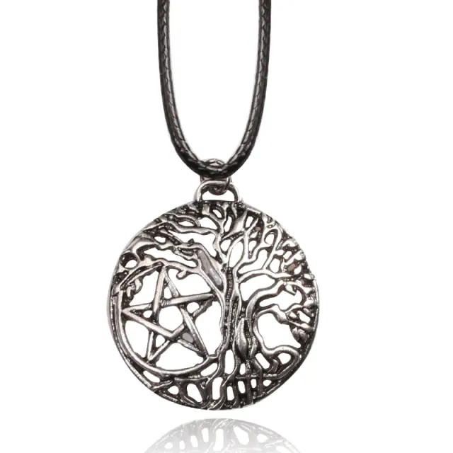 Norse Vikings Necklaces Jewelry Gift Compass Nordic Runes Odin Chain Necklace for Women Men Amulet Pendant