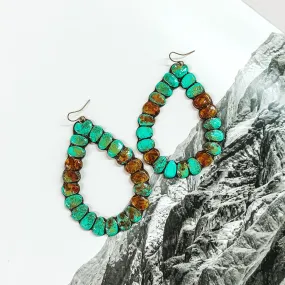 Ravenas Clay Open Teardrop Earrings in Turquoise