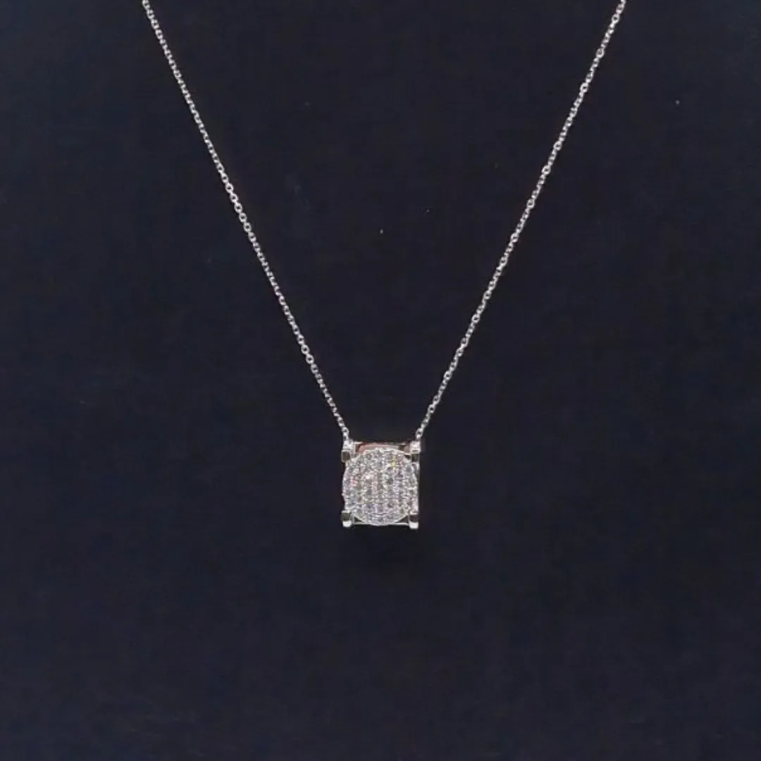 Round Illusion Diamond Necklace 14K Gold