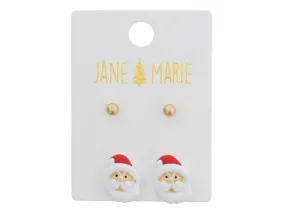 Santa Face Earrings (Set of 2)