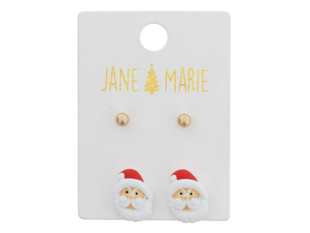 Santa Face Earrings (Set of 2)