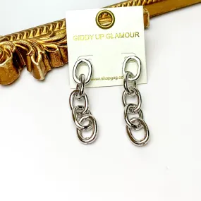 Silver Tone Chain Dangle Earrings