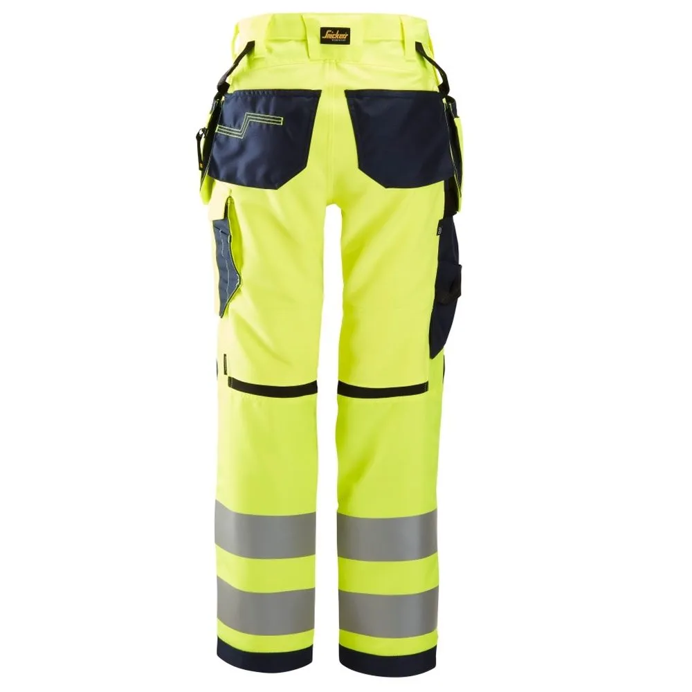 Snickers&#x20;6730&#x20;AllroundWork,&#x20;Women&#x27;s&#x20;High-Vis&#x20;Work&#x20;Trousers&#x2B;&#x20;Holster&#x20;Pockets,&#x20;Class&#x20;2&#x20;-&#x20;Yellow&#x2F;Navy
