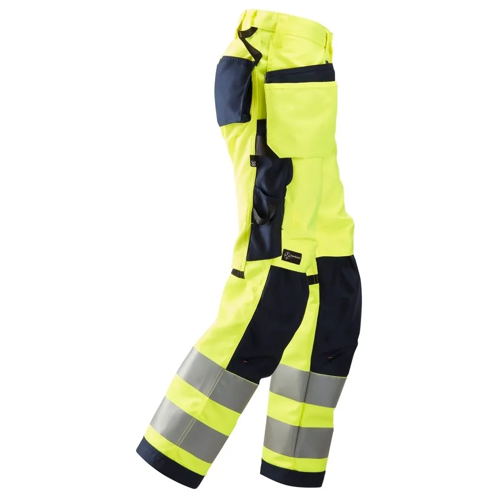 Snickers&#x20;6730&#x20;AllroundWork,&#x20;Women&#x27;s&#x20;High-Vis&#x20;Work&#x20;Trousers&#x2B;&#x20;Holster&#x20;Pockets,&#x20;Class&#x20;2&#x20;-&#x20;Yellow&#x2F;Navy