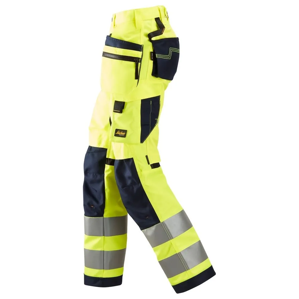 Snickers&#x20;6730&#x20;AllroundWork,&#x20;Women&#x27;s&#x20;High-Vis&#x20;Work&#x20;Trousers&#x2B;&#x20;Holster&#x20;Pockets,&#x20;Class&#x20;2&#x20;-&#x20;Yellow&#x2F;Navy