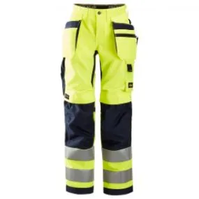 Snickers&#x20;6730&#x20;AllroundWork,&#x20;Women&#x27;s&#x20;High-Vis&#x20;Work&#x20;Trousers&#x2B;&#x20;Holster&#x20;Pockets,&#x20;Class&#x20;2&#x20;-&#x20;Yellow&#x2F;Navy