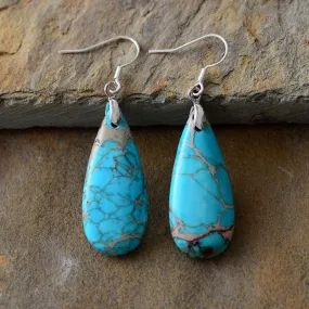 Spirit of Tibet: Jasper Stone Dangle Earrings