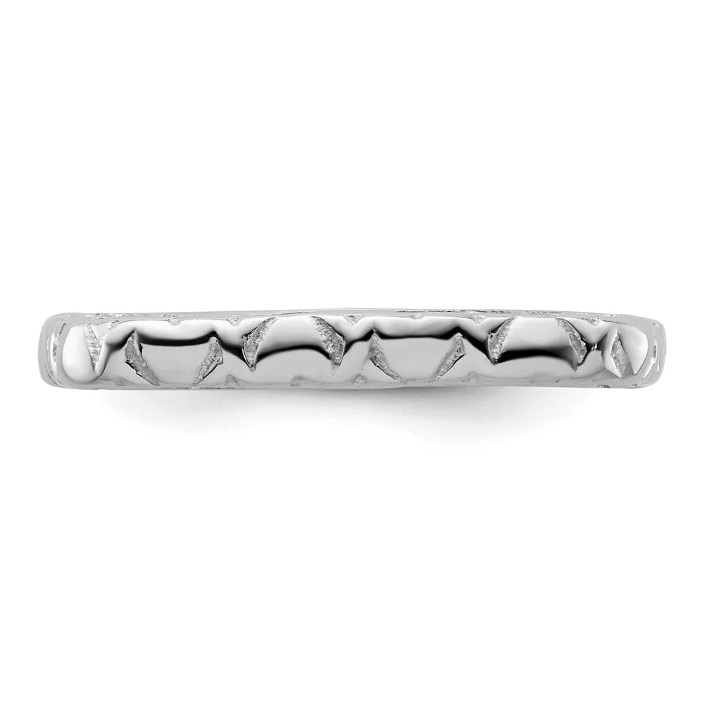 Stackable Expressions Polished Rhodium-Plated Square Ring in Sterling Silver