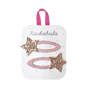 Star Burst Glitter Clips - Pink
