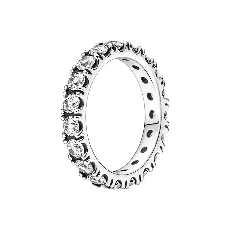 Sterling Silver Zircon Stylish Sparkling Ring For Women