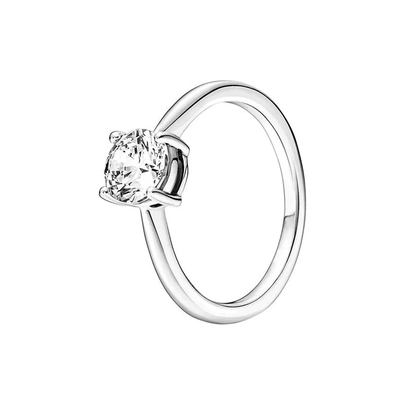 Sterling Silver Zircon Stylish Sparkling Ring For Women