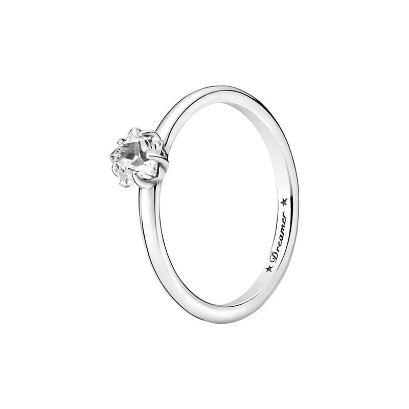 Sterling Silver Zircon Stylish Sparkling Ring For Women