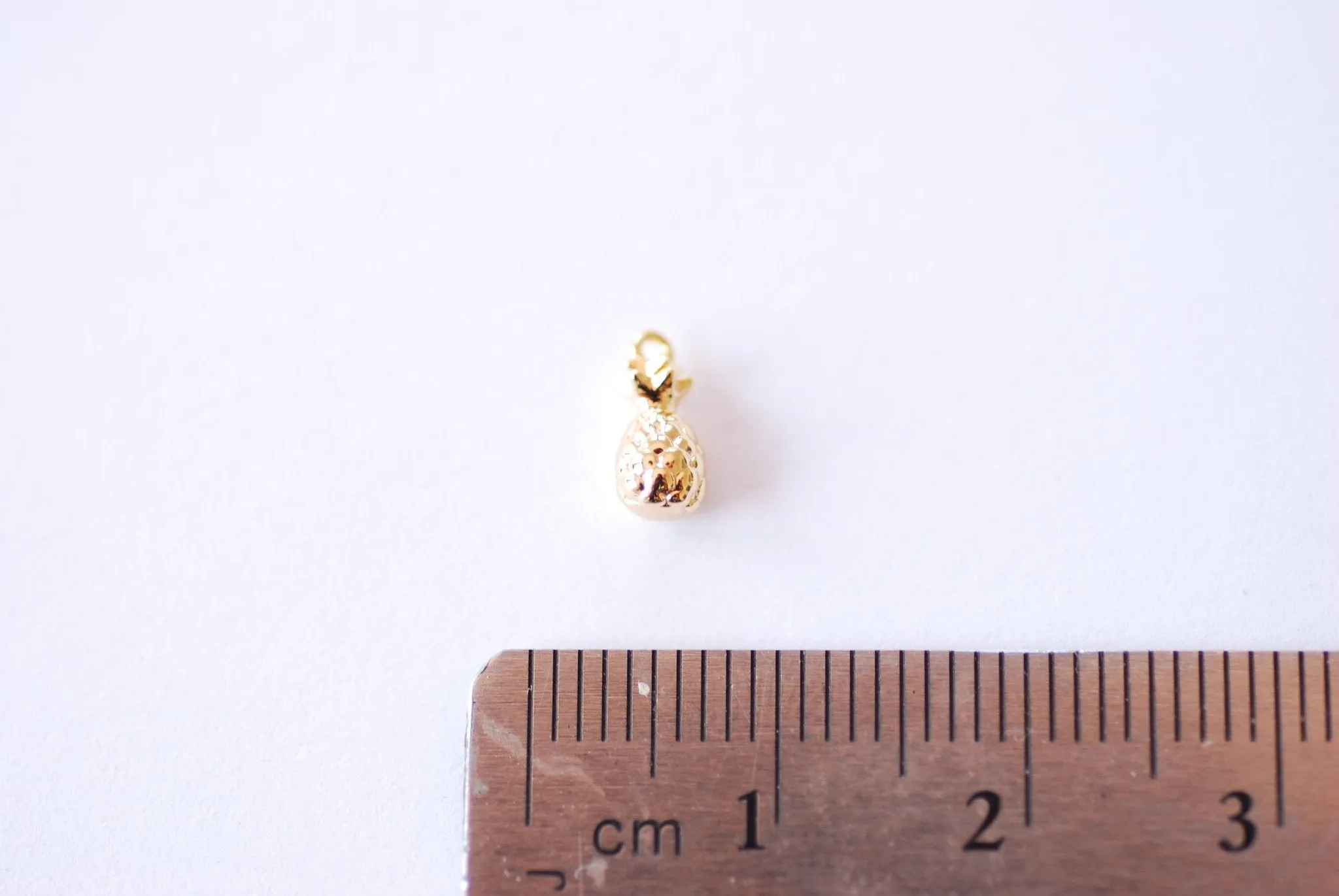 Tiny Pineapple Fruit Charm | 16K Gold Plated over Brass | Dainty Tropical Fruit Pendant HarperCrown Etsy Wholesale Brass B331
