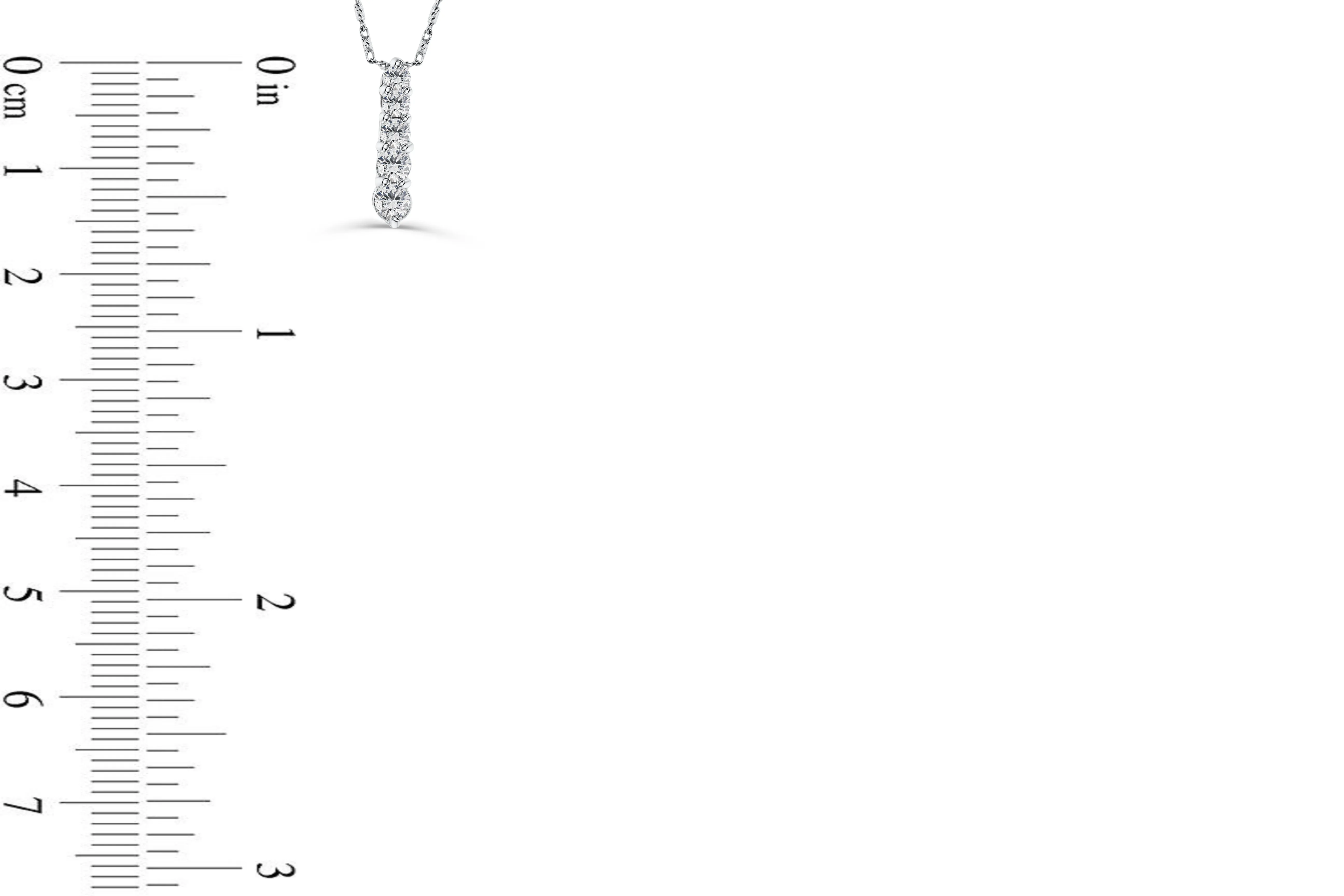Vertical Bar Diamond Pendant 0.46 CT TW 14K White Gold DPEN031