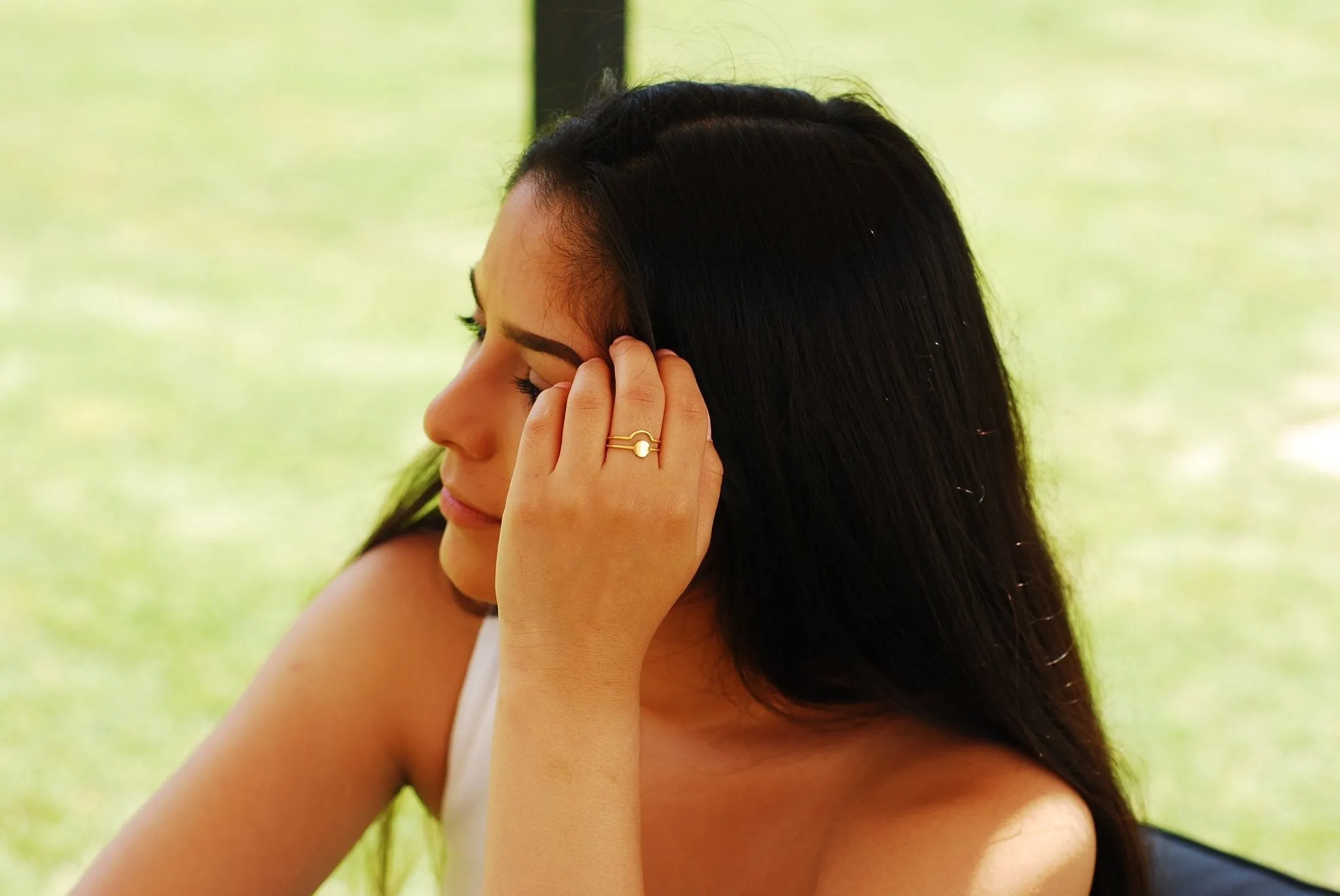 Wholesale Stacking Ring Dot and Curved Band - Choose 925 Sterling silver or 18k Gold Circle Ring Confetti Dot Stackable Ring Ring Set HarperCrown Etsy